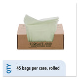 Ecosafe-6400 Bags, 13 Gal, 0.85 Mil, 24" X 30", Green, 45-box