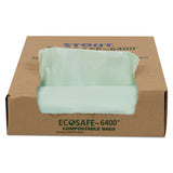 Ecosafe-6400 Bags, 30 Gal, 1.1 Mil, 30" X 39", Green, 48-box