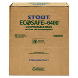 Ecosafe-6400 Bags, 30 Gal, 1.1 Mil, 30" X 39", Green, 48-box