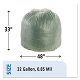 Ecosafe-6400 Bags, 32 Gal, 0.85 Mil, 33" X 48", Green, 50-box