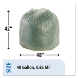 Ecosafe-6400 Bags, 48 Gal, 0.85 Mil, 42" X 48", Green, 40-box