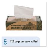 Controlled Life-cycle Plastic Trash Bags, 13 Gal, 0.7 Mil, 24" X 30", White, 120-box