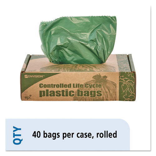 Controlled Life-cycle Plastic Trash Bags, 33 Gal, 1.1 Mil, 33
