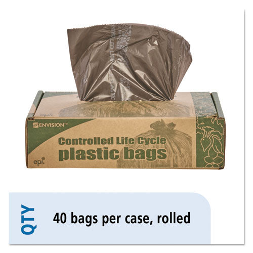 Controlled Life-cycle Plastic Trash Bags, 39 Gal, 1.1 Mil, 33