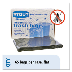 Insect-repellent Trash Bags, 45 Gal, 2 Mil, 40" X 45", Black, 65-box