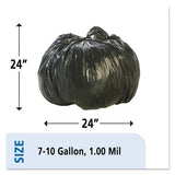 Total Recycled Content Plastic Trash Bags, 10 Gal, 1 Mil, 24" X 24", Brown-black, 250-carton