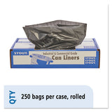 Total Recycled Content Plastic Trash Bags, 10 Gal, 1 Mil, 24" X 24", Brown-black, 250-carton