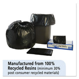 Total Recycled Content Plastic Trash Bags, 33 Gal, 1.3 Mil, 33" X 40", Brown-black, 100-carton