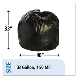 Total Recycled Content Plastic Trash Bags, 33 Gal, 1.5 Mil, 33" X 40", Brown-black, 100-carton