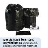Total Recycled Content Plastic Trash Bags, 60 Gal, 1.5 Mil, 36" X 58", Brown-black, 100-carton