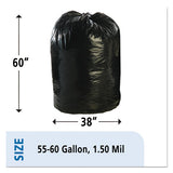 Total Recycled Content Plastic Trash Bags, 60 Gal, 1.5 Mil, 38" X 60", Brown-black, 100-carton