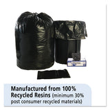 Total Recycled Content Plastic Trash Bags, 56 Gal, 1.5 Mil, 43" X 49", Brown-black, 100-carton