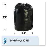 Total Recycled Content Plastic Trash Bags, 56 Gal, 1.5 Mil, 43" X 49", Brown-black, 100-carton