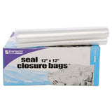 Seal Closure Bags, 2 Mil, 12" X 12", Clear, 500-carton