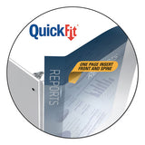 Quickfit Landscape Spreadsheet Round Ring View Binder, 3 Rings, 1" Capacity, 11 X 8.5, White
