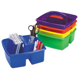 Small Art Caddies, 3 Sections, 9.25" X 9.25" X 5.25", Assorted Colors, 5-pack