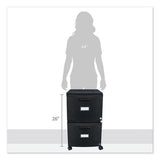 Two-drawer Mobile Filing Cabinet, 14.75w X 18.25d X 26h, Black