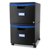 Two-drawer Mobile Filing Cabinet, 14.75w X 18.25d X 26h, Black-teal