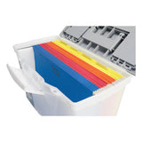 Portable Letter-legal Filebox With Organizer Lid, Letter-legal Files, 14.5" X 10.5" X 12", Clear-silver