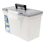 Portable Letter-legal Filebox With Organizer Lid, Letter-legal Files, 14.5" X 10.5" X 12", Clear-silver