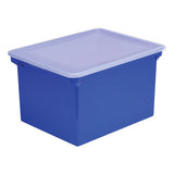 Plastic File Tote, Letter-legal Files, 18.5" X 14.25" X 10.88", Blue-clear