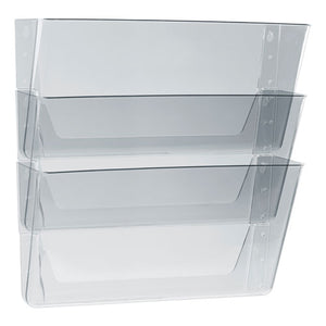 Wall File, Legal 16 X 14, Three Pocket, Clear