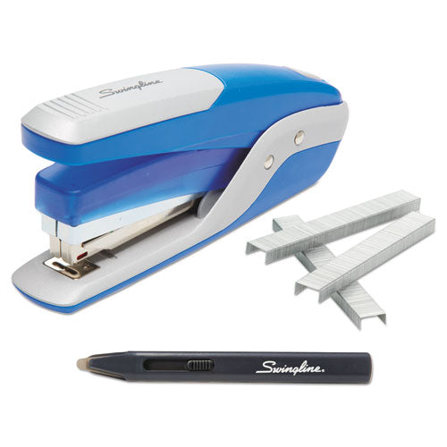Quick Touch Stapler Value Pack, 28-sheet Capacity, Blue-silver