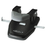 28-sheet Comfort Handle Steel Two-hole Punch, 1-4" Holes, Black-gray
