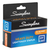 Light Touch Heavy-duty Staples, 0.63" Leg, 0.5" Crown, Steel, 2,500-box