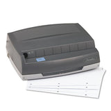 50-sheet 350md Electric Three-hole Punch, 9-32" Holes, Gray