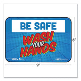 Besafe Messaging Education Wall Signs, 9 X 6,  "be Safe, Wash Your Hands", 3-pack