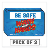 Besafe Messaging Education Wall Signs, 9 X 6,  "be Safe, Wash Your Hands", 3-pack