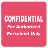 Hipaa Labels, Confidential For Authorized Personnel Only, 2 X 2, Red, 500-roll