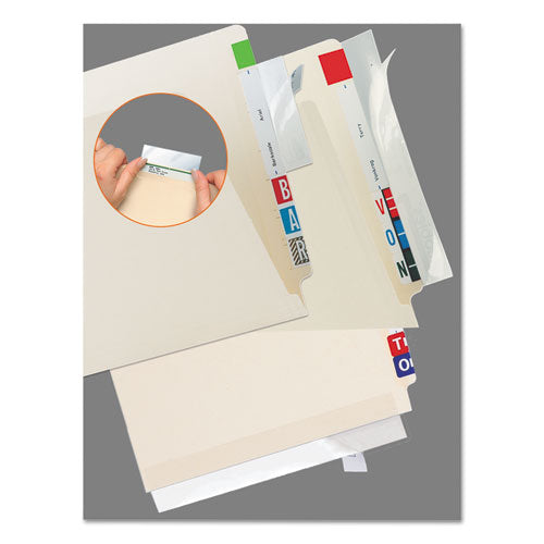 Self-adhesive Label-file Folder Protector, Strip, 2 X 11, Clear, 100-pack