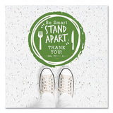 Besafe Messaging Floor Decals, Be Smart Stand Apart; Knife-fork; Thank You, 12" Dia., Green-white, 6-carton