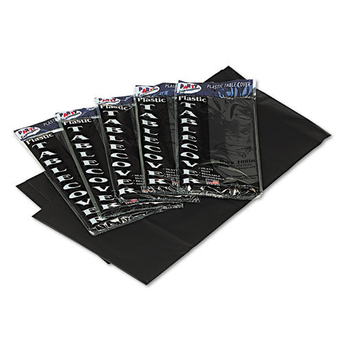 Table Set Rectangular Table Covers, Heavyweight Plastic, 54 X 108, Black, 6-pack