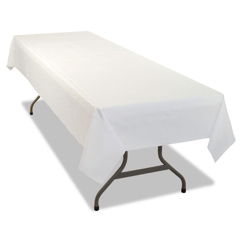Rectangular Table Cover, Heavyweight Plastic, 54 X 108, White, 24 Each-carton
