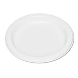 Plastic Dinnerware, Plates, 7" Dia, White, 125-pack