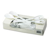 Table Set Plastic Serving Forks And Spoons, White, 24 Forks, 24 Spoons Per Pack