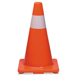 Traffic Cone, 28h X 14w X 14d, Orange-silver