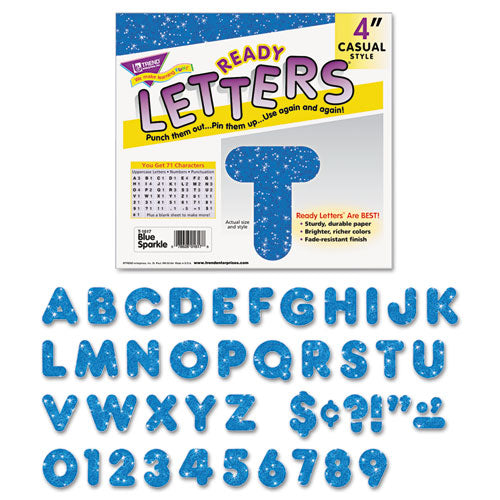 Ready Letters Sparkles Letter Set, Blue Sparkle, 4