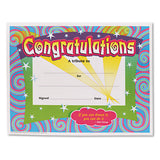 Congratulations Certificates, 8-1-2 X 11, White Border, 30-pack