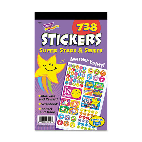 Sticker Assortment Pack, Super Stars And Smiles, 738 Stickers-pad