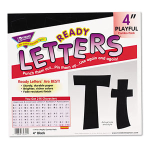 Ready Letters Playful Combo Set, Black, 4"h, 216-set