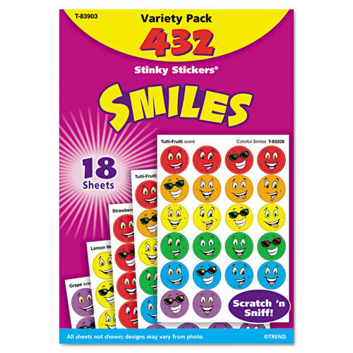 Stinky Stickers Variety Pack, Smiles, 432-pack