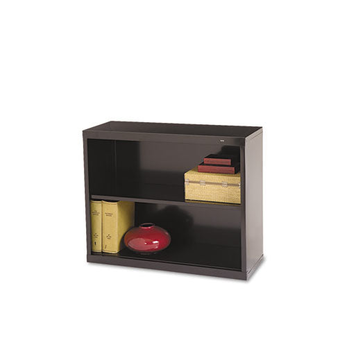 Metal Bookcase, Two-shelf, 34-1-2w X 13-1-2d X 28h, Black