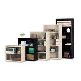 Metal Bookcase, Three-shelf, 34-1-2w X 13-1-2d X 40h, Black