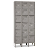 Box Compartments With Legs, Triple Stack, 36w X 18d X 78h, Medium Gray