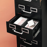 Eight-drawer File Cabinet For 3 X 5 And 4 X 6 Card, 15w X 28.5d X 52h, Putty