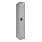 Single Tier Locker With Legs, Three Units, 36w X 18d X 78h, Medium Gray
